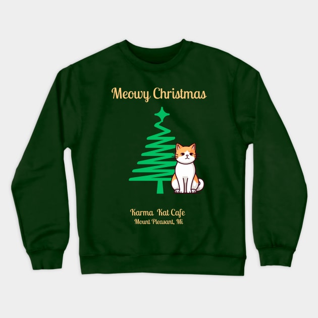 Meowy Christmas Crewneck Sweatshirt by Karma Kat Cafe & Rescue